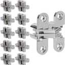 10 Packs Hidden Door Hinges 10 Pack Concealed Cross Hinge Invisible 180 Degree Hinges Swing Coss Invisible Hinge for Cabinets, 0.47'' Leaf Width, 1.7" Leaf Hight