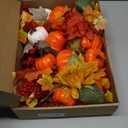 6 Pcs Fall Decorations - Fall Centerpieces with Artificial Pumpkins Maple Leaves Sunflowers Berries for Thanksgiving Dinner Table Fireplace Room Porch Fireplace Home Indoor Decor