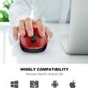 WisFox 2.4G Wireless Mouse for Laptop, Ergonomic Computer Mouse with USB Receiver and Type-C Adapter, 6 Button Cordless Mouse Wireless Mice for Windows Mac PC Notebook (Red)