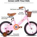 JOYSTAR 14" Kids Bike with Training Wheels & Basket, 3-5Y, Pink