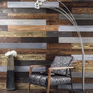 BoscoMondo 3.5 Inches Wide Barnwood Wall Planks, Rustic Solid Wood Panels, Accent Wall Decor - 48 Inches Long Panels, 12 Pack, Variety colors, 48" Boards-Pack of 12