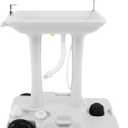 SereneLife Portable Hand Washing Station, 100+ Hand Washes, Hands-Free Foot Pump, Soap Dispenser, and Drain Hose, Ideal for Outdoor Events, Camping, Boating and Worksites, 30L Sink with Wheels