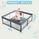 TOREVSIOR Foldable Baby Playpen with Mat, 50"50" Collapsible Play Pen for Babies and Toddlers, Indoor & Outdoor Kids Safety Play Pen, Portable Play Yard, Foldable Baby Playpen with 50 Ocean Balls
