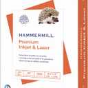 Hammermill Printer Paper, Premium Inkjet & Laser Paper 24 Lb, 8.5 x 11-1 Ream (500 Sheets) - 97 Bright, Made in the USA, 166140R