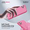 SURPHY Design for iPhone 11 Pro Max Case with Camera Protection, Straight Edge Design Liquid Silicone Slim Case, Pink