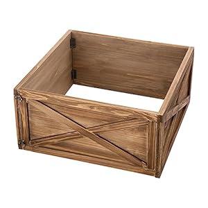 Glitzhome 22" L Natural Wooden Tree Collar, Christmas Tree Base Cover, Christmas Tree Collar for 7.5ft Tree Decorative Christmas Tree Skirt Collar Christmas Decoration