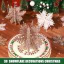 2 x Hommtina 8 PCS Snowflake Decorations, Glitter 3D Snowflake Christmas Decor, Tabletop Centerpiece Winter Wonderland Decorations for Christmas Party (White, Light Rose Gold, Rose Gold)