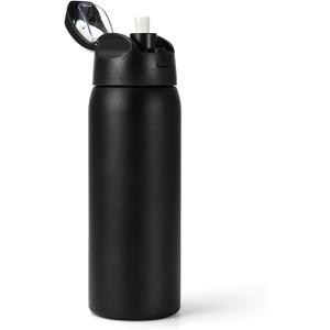 MEBRUDY 32 oz Insulated Water bottle with Straw, Stainless Steel Water bottles With Leak Proof Locking, Keep Cold 24 hours and BPA-Free for Sports, Travel, Gym and School, Black