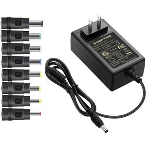 Kado AC/DC Power Adapter 12V-3A 2.5A 2A 1.25A 1A Power Cord 5.5x2.1mm with 8 Tips Made for Sceptre Monitor, Echo Smart Speaker & Display, Webcam, Router, Mini PC, Projector, CCTV, Bluetooth Speaker