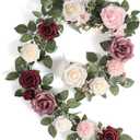 5FT Artificial Rose Flower Burgundy Fake Floral Garland for Wedding Ceremony Backdrop Arch Flowers Table Centerpieces Decorations