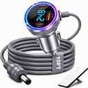 4-in-1 Starlink Mini Car Adapter, 10FT Starlink Mini Power Cable | 12V-24V cigarette lighter adapter with voltage display, dual 45W USB-C PD and 35W USB-A ports for cars, trucks and RVs