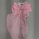 Large Satin Bow Barrettes Clips in Pink - Hair Accessories for Women