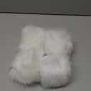 Homtable 6IN Large Faux Fur Pompoms, 4 Pieces Big Pom Pom Balls Fluffy Pompom Ball with Elastic Loop for Shoes Scarves Gloves Scarves Bag Key Chain Charms Accessories (White)