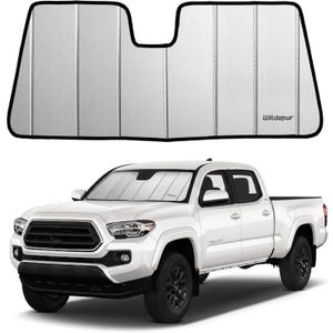 Custom Fit 2018-2023 Tacoma Windshield Sun Shade for Toyota Tacoma 2018 2019 2020 2021 2022 2023 - Upgraded 6-Layer Triple Laminate Core Front Window Shade - Accordion Folding Design with Storage Bag