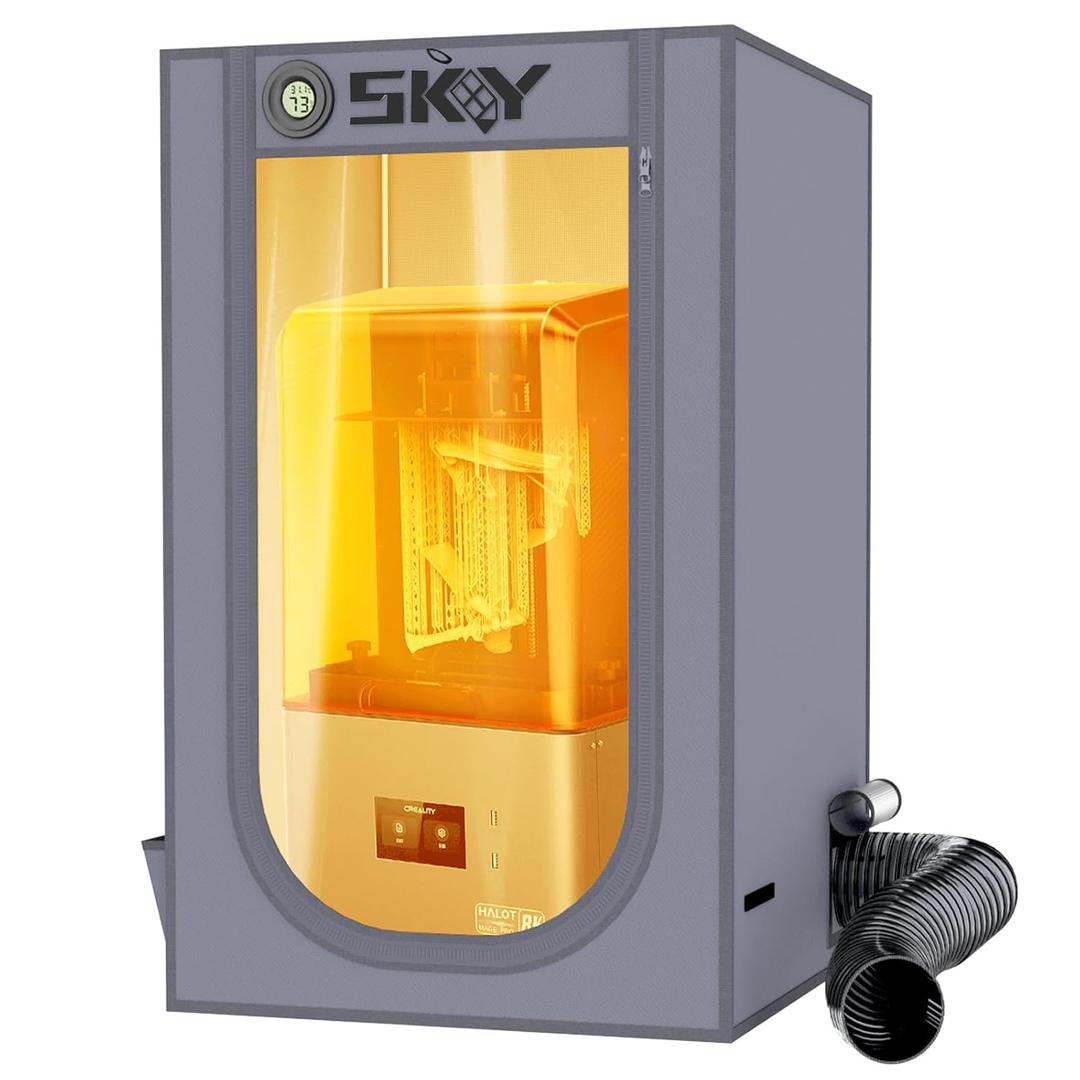Skouphy Resin 3D Printer Enclosure with Ventilation Kit, LED Light,Thermo-Hygrometer Dustproof Cover Eliminate Odors Compatible with Anycubic Elegoo Creality Series LCD Resin UV 3D Printer