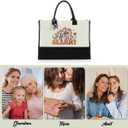 Grandma Aunt Mother in Law Mom Godmother Gifts Waterproof Canvas Tote Bag Beach Bag for Women Birthday Christmas (Floral Grammy)