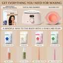 KOTAMU Waxing Kit for Women & Men, Wax Warmer for Hair Removal, Digital Wax Kit with Silicone Pot, Ideal for Face Eyebrow Arm Legs Armpit &Sensitive Skin, Pink Waxing Machine for Home Salon Use