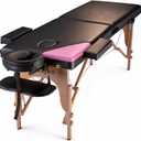 Professional Massage Table Portable Massage Bed for Spa Salon Tattoo Esthetician Lash Reiki, Adjustable Height 84" Long & 500 LBS Load Capacity, Black (2-Section), Onesize