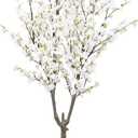 Faux Cherry Blossom Tree 6 FT Tall Fake Plants, Artificial Cherry Blossom Tree Indoor for Home Office Decor(White Color) (6FT)