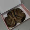 Flufymooz 100% Real Human Hair Toppers, 12 Inch Human Hair Toppers for Thinning Hair Large Hand-woven Area 360 Coverage Natural Hairpiece for Women 5"x3" Silk Base (Chocolate Brown with Blonde)