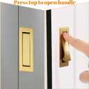 2pcs Gold Pocket Door Handles and Recessed Finger Flush Pulls, Professional Stainless Steel 304 Pocket Door Pull, Edge Flush Pull for Sliding Door, Sliding Doors