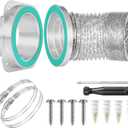 Magnetic Dryer Vent Coupling Connector Kit, DV180 Airtight Seal Coupling, Strong Magnet Quick Connection Self-Alignment Easy to Clean Included a 3ft 4" Duct & 2 Clamps