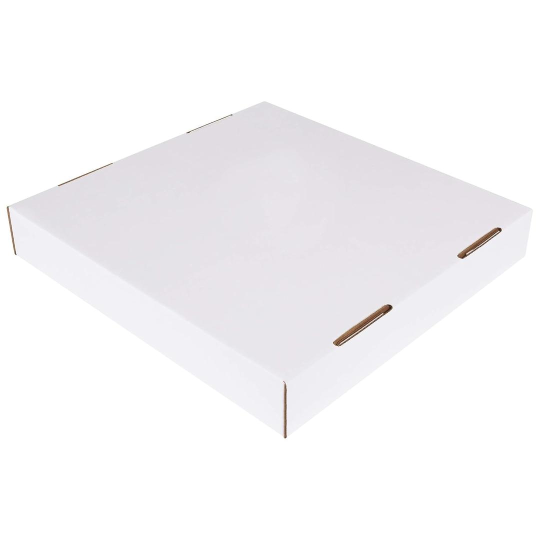 Box USA 40 or 50 Gallon Corrugated Cardboard Trash Can and Recycling Bin Lids (10-Pack) 18"L x 18"W x 3"H, White, Reusable and Disposable Garbage Lid for Parties and Outdoor Events