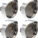 NTHREEAUTO 2 Inch Bullet Smoked Turn Signal Light Lens Cover with Chrome Visor Bezels Compatible with Harley Dyna Street Glide Road King