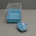 Small Pet Hamster Cage with Running Wheel Water Bottle Food Basin Portable Carrier House Mice Home Habitat for Going Out, Traveling (Blue)