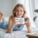 Frameless for iPhone 15 Pro Max Case with Camera Lens Bumper, [Compatible with MagSafe] Transparent Clear Plating Ultra Thin and Shockproof Cover for Girls and Women, Black