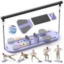 Pilates Board,Multifunctional Rebound Abdominal Board,Foldable Pilates Reformer Set, Ab Core Trainer Machine,Ab Exercise Board,Abs Workout Equipment for Women Home Gym Equipment (Purple)