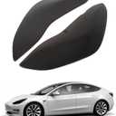 Headlight Cover Compatible with Tesla Model 3/Y 2017-2023 Accessories, Blackout Headlamp Guard Cover Bezels, Front Foglight Shell Shade, Smoked Front Headlights Protection Cover, ABS