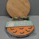 Vicenpal 22 Pcs Interchangeable Welcome Sign for Front Door with 17 Magnetic Icon Wooden Seasonal Front Porch Door Decor with 4 Seasonal Wreath for Holiday Halloween Christmas Gift(Black,Cute)