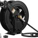 JOEJET Auto-Retractable Pressure Washer Hose Reel, 50FT x 3/8" Heavy Duty Steel Power Washer Hose Reel Dual Arm, 4000 PSI (Black)