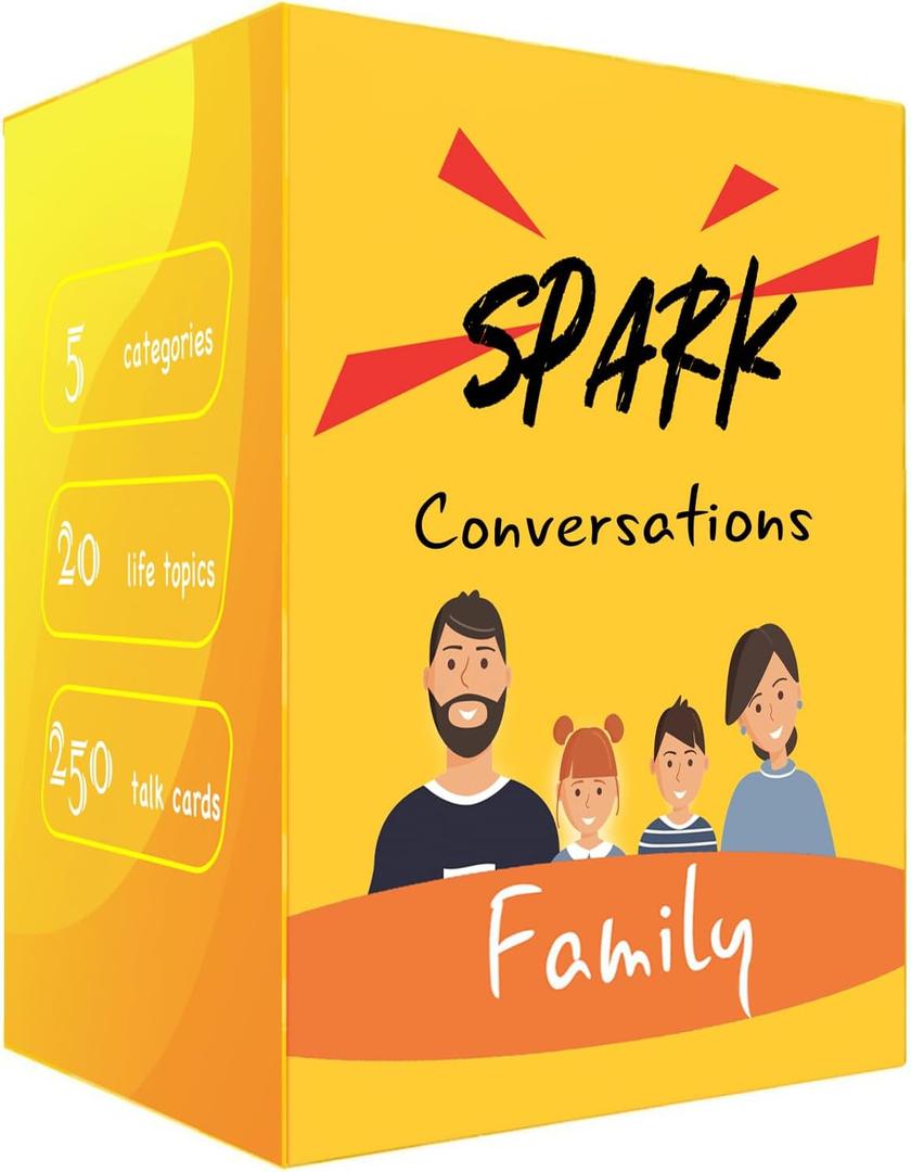 Conversation Cards for Family - Spark Family Conversations - Family Card Games for Adults, Teens, Kids - Chat Cards Family Pack (250 Cards)