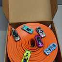 Flex Track Race Set for Kids, 15FT Starter Set Car Track with 4 Suction Cups and 6 Diecast 1/64th Cars - STEM Racing Toy for Boys & Girls Ages 3+ (Upgrade Orange) (Orange)