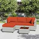 9 Pack Patio Cushion Covers Outdoor Furniture Cushion Slipcovers Replacement Waterproof with Zipper for 5 Pcs Patio Furniture Set, Covers Only, Orange