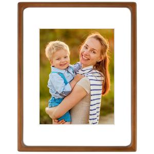 Malden Gallery Collection 11x14 Picture Frames - Brown Solid Wood with Glass, Rounded Corner 11 x 14 Picture Frame Matted to 8x10 Photos - Wall Decor Display