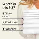 Split King 7 Piece Sheet Set - Comfy Breathable & Cooling - Hotel Luxury Bedding for Women, Men, Kids, Teens & Children - 1 Flat & 2 Fitted Sheets & 4 Pillowcases w/ Deep Pockets, Wrinkle Free - White