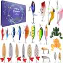 Fishing Advent Calendar 2025, Fishing Lure Advent Calendar 2025 in 24 boxes 24 Days, Fishing Christmas Calendar Gift for Men Dad Fisher Father Boyfriend Brother Teen Grandpa Lovers Stuffers