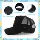 Mesh Toddler Baseball Cap, Adjustable Breathable Sun Hat for Kids | Breathable mesh back, soft cotton polyester fabric, rear adjustable closure, sizes 0-8T for daily outdoor wear (Black)