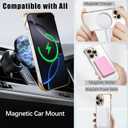 Frameless for iPhone 16 Pro Max Case with Camera Lens Bumper, [Compatible with MagSafe] Transparent Clear Plating Ultra Thin and Shockproof Cover for Girls and Women, Gold