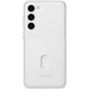 SAMSUNG Galaxy S23+ Plus Frame Phone Case, Dual Look Protective Cover w/ 2 Interchangeable Blackplates Including Clear and Card Slot Holder, US Version, EF-MS916CWEGUS, White