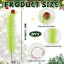 2 x Green Furry Christmas Picks 8pcs Lime Furry Christmas Tree Topper Decoration Green Curly Tree Picks with Red Ball Greens Pampas Grass Xmas Pick Elf Ornament for Xmas Wreath Vase Filler