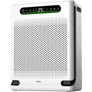 Air Purifiers for Home, Air Purifier with Washable Filter & Air Quality Display, Powerful Turbo Mode, White