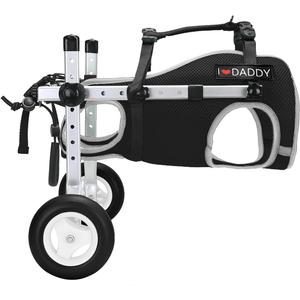 Dog Wheelchair for Back Legs,Adjustable Lightweight Aluminum Profile Pet Wheel Chair Has Added Hand-Carrying Assistance and Reflective Functions for Small Medium Dogs and Cats (BLACK)