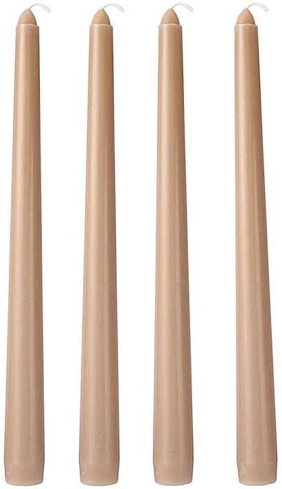 12 pcs 10-Inch Beige Tall Premium Taper Candles for Wedding Party Birthday Centerpieces Home Decorations Supplies