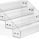 Acrylic Spice Rack, Tiered Spice Rack Shelf Seasoning Organizer for Countertop, Cabinet, Pantry, Kitchen Storage - 4 Tier