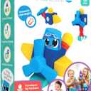 Blockaroo Magnetic Foam Building Blocks - 10-Piece Airplane, Bath Toys for Toddlers, Preschool Toys, Bathtub Toys, Sensory Toys, Blocks for Toddlers 3-5, Engineering Toys for Kids 3-5, Bath Blocks