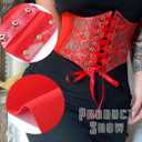Tgirls Women Corset Belt Lace-up Waist Corset Belts Sexy Cinch Elastic Wide Belt for Dress Costume Waspie Waistband (Red)